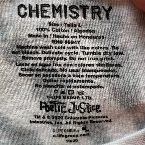 Chemistry Gray Tie-Dye Poetic Justice Long Sleeve Size Large - Picture 5 of 6
